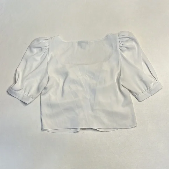 🔴 TOPSHOP IVORY BUTTON PRAIRIE SHORT SLEEVE BLOUSE - Picture 6 of 6